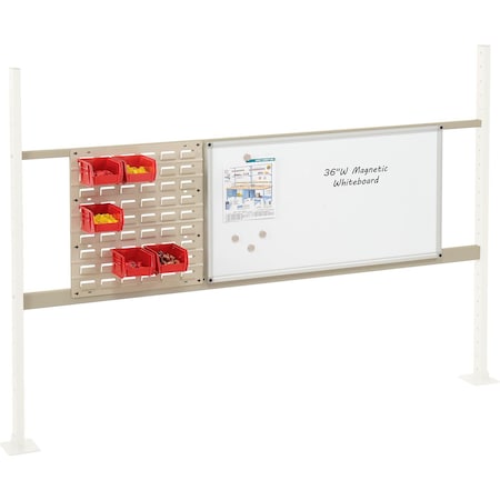 Global Industrial 18in Louver & 36in Whiteboard Panel Kit, 72inW, Tan 319173TN